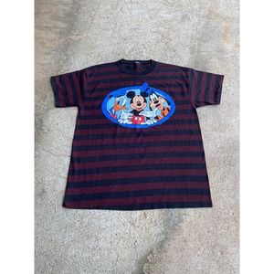 Vintage 90’s Mickey Goofy Donald Stripe Disney Shirt